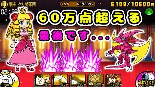 最後のケリ姫軍団...60万点を超える！【にゃんこ大戦争】