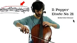 Animation of David Popper Etude 21 - Classical Cello Player Performance Study
