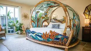 Luxury Bedroom Design | Tiffany-Style Stained Glass Bed Ideas for Elegant & Unique Interiors
