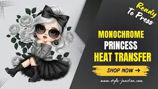 Monochrome Princess Heat Transfer | Ready to Press T-Shirt Design | Style Junction