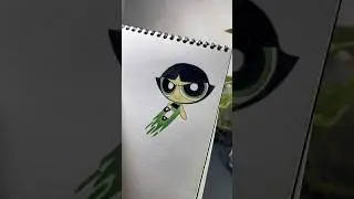 Lets Drawing buttercup powerpuff girls!.#ardrawing #art #howtodraw #marker #tutorial