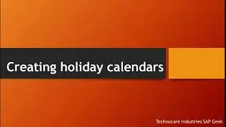 Creating holiday calendars