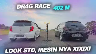 DAIHATSU AYLA 1.0 Spek Ghoib vs HONDA BRIO L12 Siluman - 402Meter PART 1