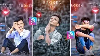 Broken heart photo editing kaise kare | Broken heart photo editing picsart | Sad photo editing