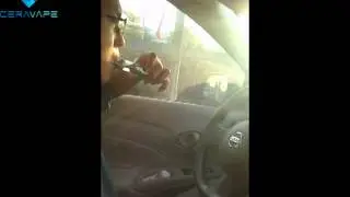 Vaping with Ceramic Wick Hygeia from Cera Vape in the Car. 6.7W on a istick