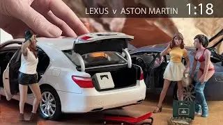 1:18 Scale Premium Miniature cars: Aston Martin Rapide (Autoart) v Lexus LS460 (Norev)