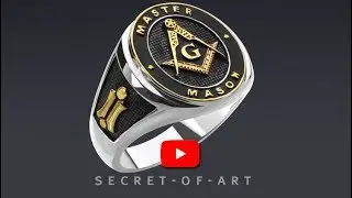Masonic Ring Master Mason Silver 925 Sterling jewelry gift  24K-Gold-Plated for Freemason Masonry
