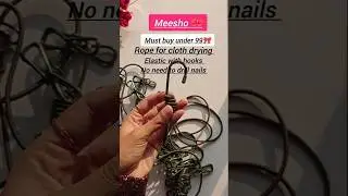 Unboxing Elastic Rope with Hooks🎀No-Drill Clothes Drying Rope review#shorts#unboxing#trending#viral