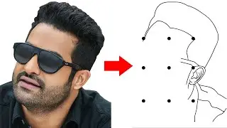 Turn 9 dots into Junior NTR drawing easy - how to draw junior ntr drawing easy step by step outline