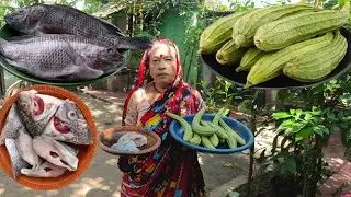 তেলাপিয়া মাছ দিয়ে জিংগের  শুকত । ঝিঙ্গে দিয়ে মাছের তরকারি । জিংগা  দিয়ে মাছের তরকারি । জিঙ্গা