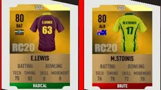 Best Playing 11 of Gold Players in Real Cricket 20