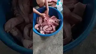 Villagers carefully slice pork to salt-cure, preserving tradition. #findyourpeace #weldwheels #moon