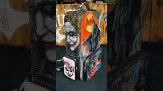 #batman #talusleather #leatherart #handmadeleather #leathercraft #joker #backpack