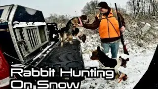 Rabbit Hunting On Snow! Deep Fried Rabbit (Catch & Cook)