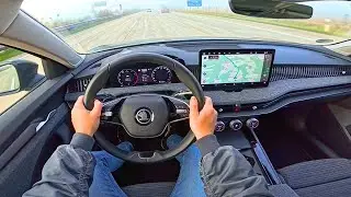 2024 Skoda Superb Combi 1.5 TSI - test drive on German Autobahn NO SPEED LIMIT #nospeedlimit #skoda