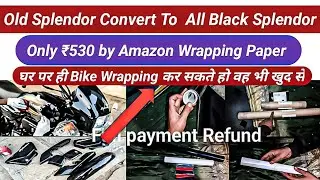 Bike Wrapping Black vinyl paper' ll splendor bike Wrap Gloss Black by Amazon Old Bike Convert to New