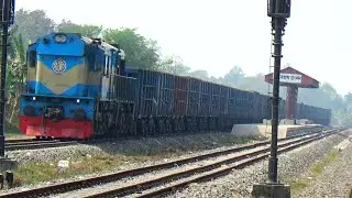 Wdm3d 6531 Pulled Indian Boulder Stone Boxnl freight Rack train left Majhgram jm Railway station