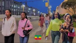 🇪🇹  Vibrant Nightlife On The Beautiful Streets Of Piazza In Addis Ababa -Ethiopia