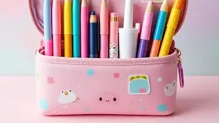 Filling My pencilcase with cute stationary ✨️ 🌸 #asmr #cuteofficeacc # stationarybox #asmrsound