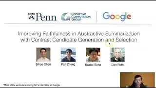 NAACL 2021 presentation: Improving Faithfulness in Abstractive Summarization...