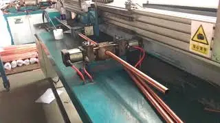 Flat Plate Solar Collector Manufacturing Step 1 Header Tube Punching and Flanging