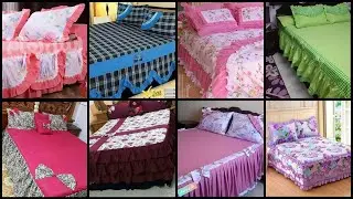 Most beautiful frill bed sheet designs / elegant Designer bed sheets /Cotton Frill bed sheet designs