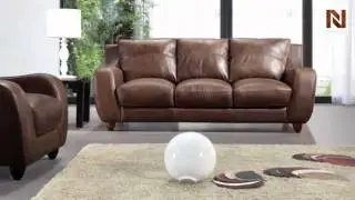 Full Leather Bremen Brown Sofa Set VGBI2540-BROWN