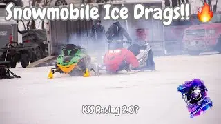We Hit The Snowmobile Ice Drags!! | KSS 2.0