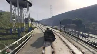 Grand theft auto v - jumping out of insurgent into train.
