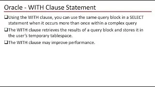 Oracle - With clause | How to write Oracle SQL Queries using WITH Clause [Bangla]