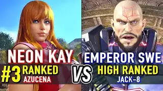 T8 🔥 NEON KAY (#3 Ranked Azucena) vs THE EMPEROR SWE (Jack-8) 🔥 Tekken 8 High Level Gameplay
