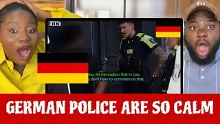 American Reacts to German Police Responding Mit Messer bedroht