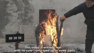 60 Minute Real Fire Test For 80ZQ-60MIN Biometric Fireproof Safe