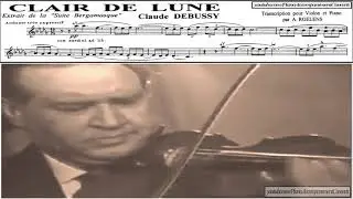Oistrakh - Debussy - Clair de Lune - (LIVE) | Sheet Music