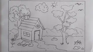 Home drawing. Home simple drawing. Home easy drawing. Draw to home 