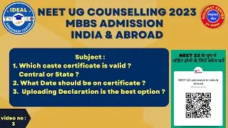Solution for All Document Queries of NEET 23 Registration . about OBC/EWS/SC/ST certificate.