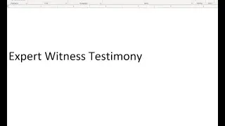 Expert Witness Testimony