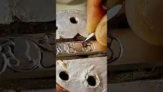 Drawing and engraving the outlines of the patterns.#benzjr #handengraving