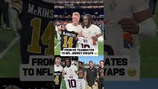Bo Nix and Kool-Aid McKinstry went from HS teammates to NFL jersey swaps 🥹 | #broncos #shorts