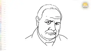 Sir Winston Churchill drawing easy | Art tutorial | How to draw Winston Churchill step by step