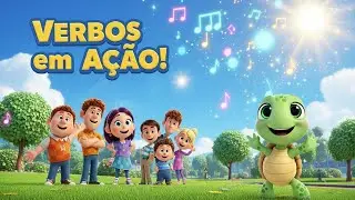 😄🎉🎵 Verbos em Ação! – Música Infantil Animada 🎵😄🎉