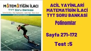 ACİL YAYINLARI MATEMATİGİN İLACİ TYT SORU BANKASİ Polinomlar test:5