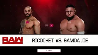 WWE 2K20 Ricochet Vs Samoa Joe'vs