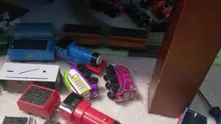 Annie and clarabel coupled to the brass band coach