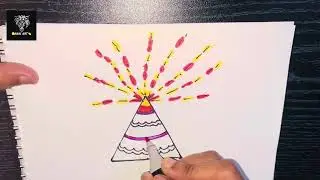 Anar Bomb Drawing | Diwali Drawing for Kids | Easy Firecracker Drawing Step by Step