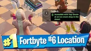 Fortnite Fortbyte #6 Location - Accessible with Yay! Emote at an Ice Cream Shop in the Desert