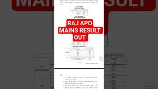 RAJ APO Mains result out #rajapo #rajapomains#rpsc