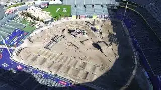 Aerial drone footage from A1 Anaheim Supercross 1/10/2026