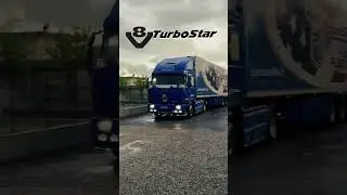 Послушайте звук старого грузовика Iveco Turbostar 190-48 v8 с открытыми выхлопными трубами
