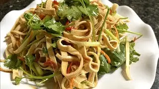 Beancurd Sheet Salad, Simple beancurd recipe. Chinese Liang Cai. 凉拌干豆腐